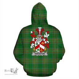 Scottish Kingston Coat of Arms Family Crest Ireland Hoodie Irish National Tartan Irish County Hoodie