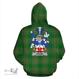 Scottish Douse or Dowse Coat of Arms Family Crest Ireland Hoodie Irish National Tartan Irish County Hoodie