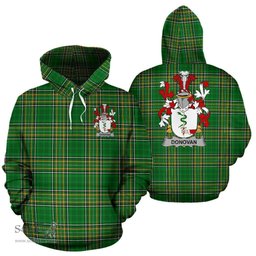 Scottish Donovan or O'Donovan Coat of Arms Family Crest Ireland Hoodie Irish National Tartan Irish County Hoodie