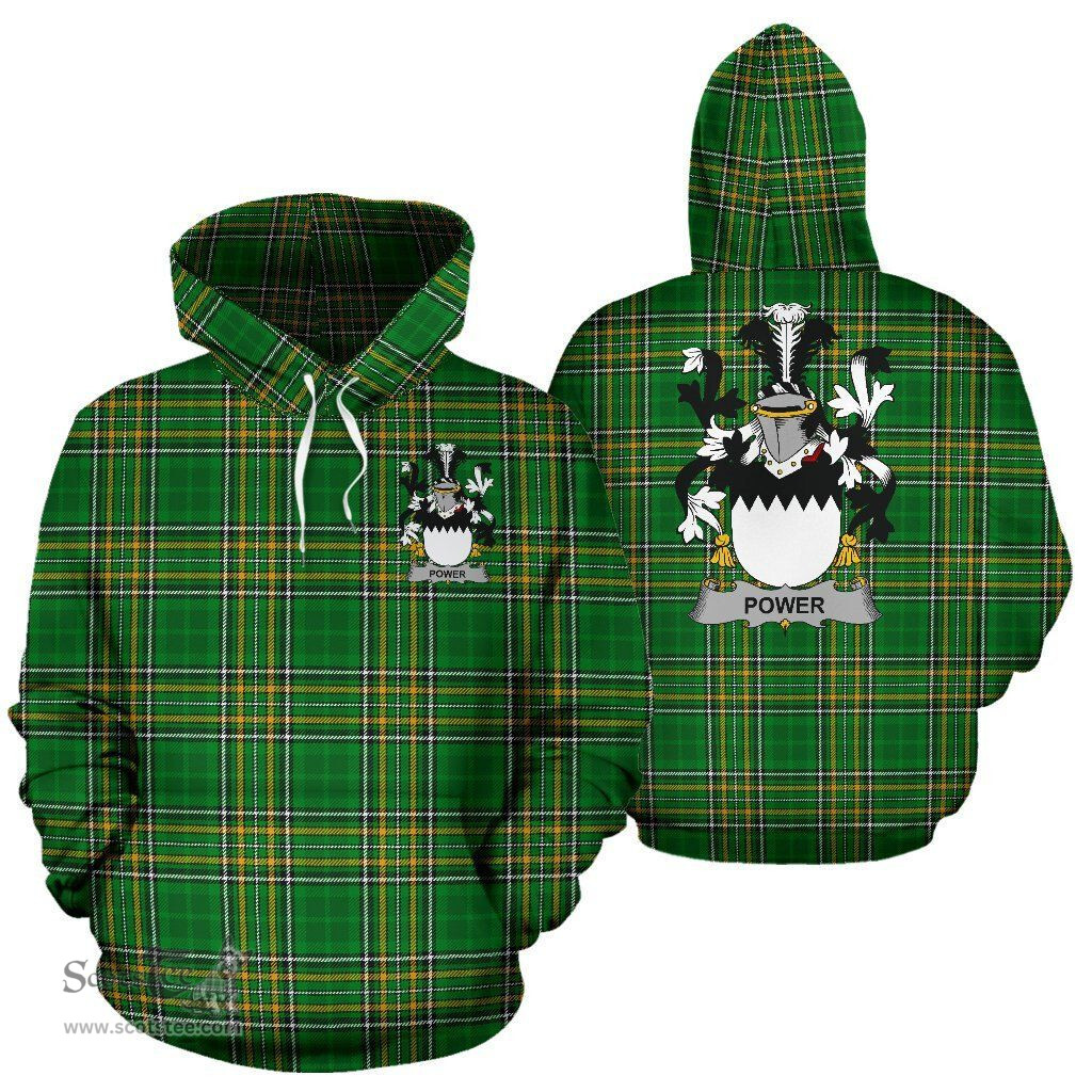 Scottish Power Coat of Arms Family Crest Ireland Hoodie Irish National Tartan Irish County Hoodie