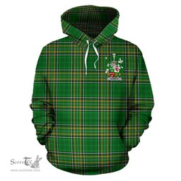 Scottish Conroy or O'Conry Coat of Arms Family Crest Ireland Hoodie Irish National Tartan Irish County Hoodie