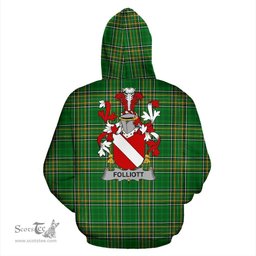 Scottish Folliott Coat of Arms Family Crest Ireland Hoodie Irish National Tartan Irish County Hoodie