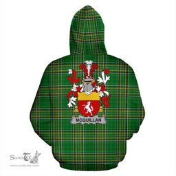 Scottish Quillan or McQuillan Coat of Arms Family Crest Ireland Hoodie Irish National Tartan Irish County Hoodie