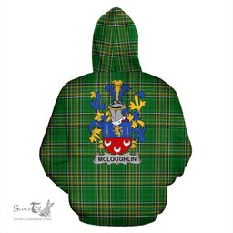 Scottish McLoughlin or Loughlin Coat of Arms Family Crest Ireland Hoodie Irish National Tartan Irish County Hoodie