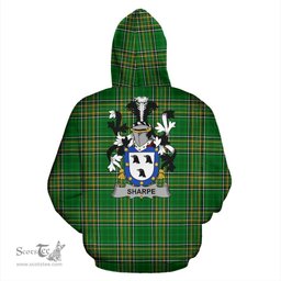 Scottish Sharpe Coat of Arms Family Crest Ireland Hoodie Irish National Tartan Irish County Hoodie