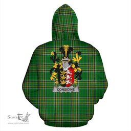 Scottish Considine or McConsidine Coat of Arms Family Crest Ireland Hoodie Irish National Tartan Irish County Hoodie