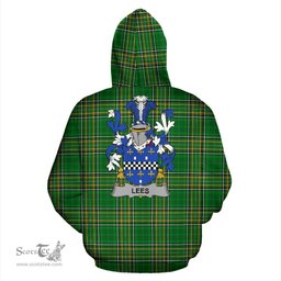 Scottish Lees or McAleese Coat of Arms Family Crest Ireland Hoodie Irish National Tartan Irish County Hoodie