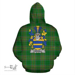 Scottish Crehall or O'Crehall Coat of Arms Family Crest Ireland Hoodie Irish National Tartan Irish County Hoodie