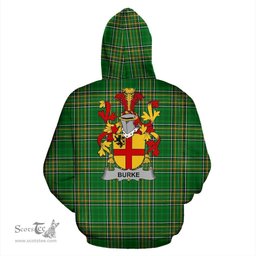 Scottish Burke Coat of Arms Family Crest Ireland Hoodie Irish National Tartan Irish County Hoodie