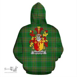 Scottish Branigan or O'Branagan Coat of Arms Family Crest Ireland Hoodie Irish National Tartan Irish County Hoodie