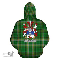 Scottish Lenihan or O'Lenaghan Coat of Arms Family Crest Ireland Hoodie Irish National Tartan Irish County Hoodie