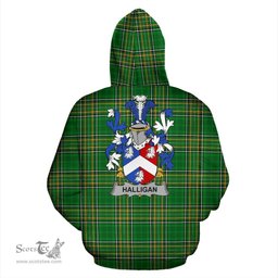 Scottish Halligan or O'Halligan Coat of Arms Family Crest Ireland Hoodie Irish National Tartan Irish County Hoodie