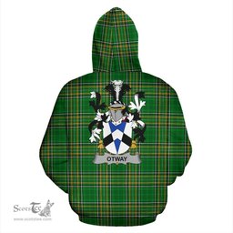 Scottish Otway Coat of Arms Family Crest Ireland Hoodie Irish National Tartan Irish County Hoodie