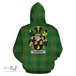 Scottish Ashmore Coat of Arms Family Crest Ireland Hoodie Irish National Tartan Irish County Hoodie