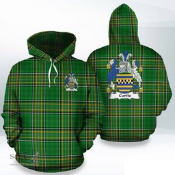 Scottish Curtis Coat of Arms Family Crest Ireland Hoodie Irish National Tartan Irish County Hoodie