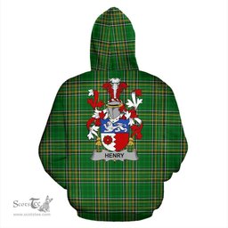 Scottish Henry or O'Henry Coat of Arms Family Crest Ireland Hoodie Irish National Tartan Irish County Hoodie