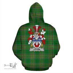 Scottish Litton Coat of Arms Family Crest Ireland Hoodie Irish National Tartan Irish County Hoodie