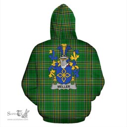 Scottish Meller Coat of Arms Family Crest Ireland Hoodie Irish National Tartan Irish County Hoodie