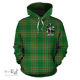 Scottish Dane or O'Dane Coat of Arms Family Crest Ireland Hoodie Irish National Tartan Irish County Hoodie