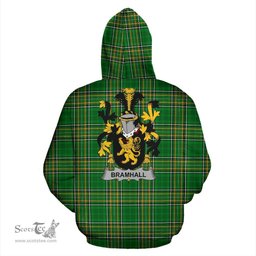 Scottish Bramhall Coat of Arms Family Crest Ireland Hoodie Irish National Tartan Irish County Hoodie