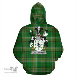 Scottish Gallagher or O'Gallagher Coat of Arms Family Crest Ireland Hoodie Irish National Tartan Irish County Hoodie