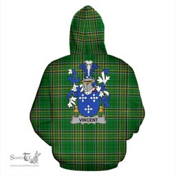 Scottish Vincent Coat of Arms Family Crest Ireland Hoodie Irish National Tartan Irish County Hoodie