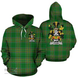 Scottish Tyler Coat of Arms Family Crest Ireland Hoodie Irish National Tartan Irish County Hoodie