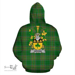 Scottish Grehan or O'Greaghan Coat of Arms Family Crest Ireland Hoodie Irish National Tartan Irish County Hoodie