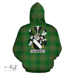 Scottish Plunkett Coat of Arms Family Crest Ireland Hoodie Irish National Tartan Irish County Hoodie