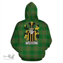 Scottish Farley or O'Farley Coat of Arms Family Crest Ireland Hoodie Irish National Tartan Irish County Hoodie