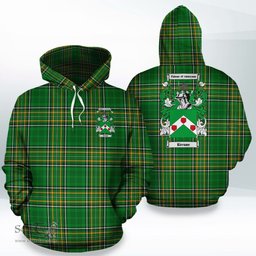 Scottish Kirrane Coat of Arms Family Crest Ireland Hoodie Irish National Tartan Irish County Hoodie