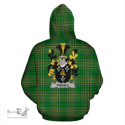 Scottish Tisdall or Tisdale Coat of Arms Family Crest Ireland Hoodie Irish National Tartan Irish County Hoodie