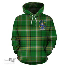 Scottish Trehy or O'Trehy Coat of Arms Family Crest Ireland Hoodie Irish National Tartan Irish County Hoodie