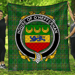 Scottish House Of O'Heffernan Irish Coat of Arms Family Crest Quilt Irish National Tartan Irish County Quilts