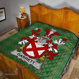 Scottish Garrett Irish Coat of Arms Family Crest Quilt Irish National Tartan Irish County Quilts