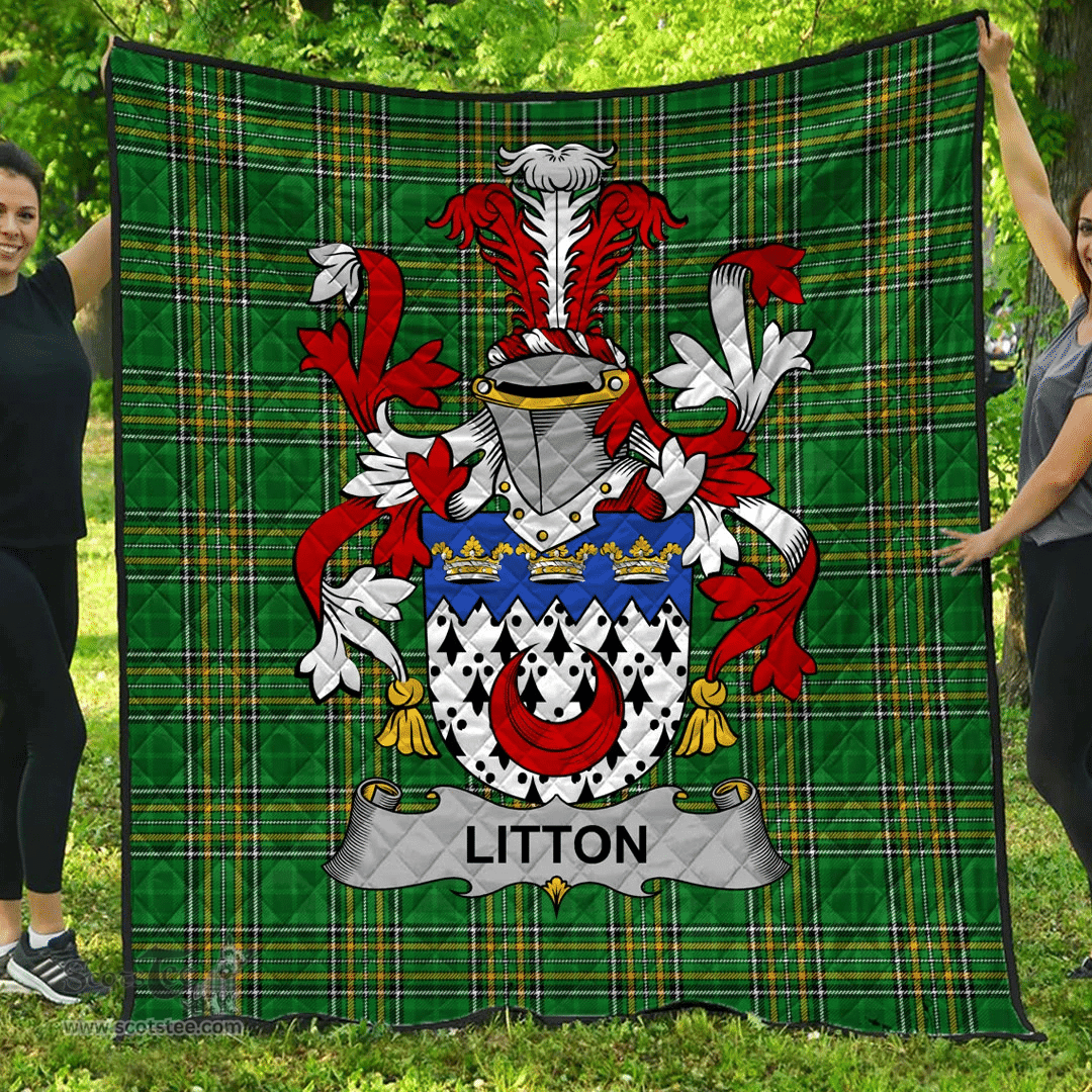 Scottish Litton Irish Coat of Arms Family Crest Quilt Irish National Tartan Irish County Quilts