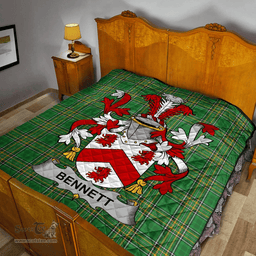 Scottish Bennett Irish Coat of Arms Family Crest Quilt Irish National Tartan Irish County Quilts