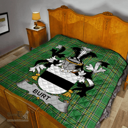 Scottish Burt Or Birt Irish Coat of Arms Family Crest Quilt Irish National Tartan Irish County Quilts