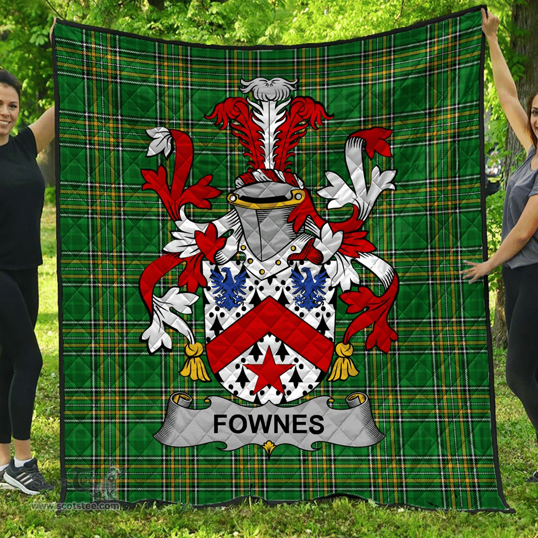 Scottish Fownes Irish Coat of Arms Family Crest Quilt Irish National Tartan Irish County Quilts