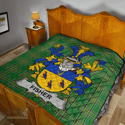 Scottish Fisher Irish Coat of Arms Family Crest Quilt Irish National Tartan Irish County Quilts