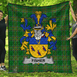 Scottish Fisher Irish Coat of Arms Family Crest Quilt Irish National Tartan Irish County Quilts