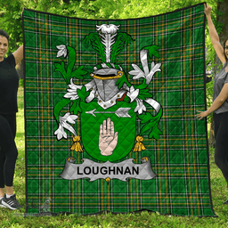 Scottish Loughnan Or O'Loughnan Irish Coat of Arms Family Crest Quilt Irish National Tartan Irish County Quilts