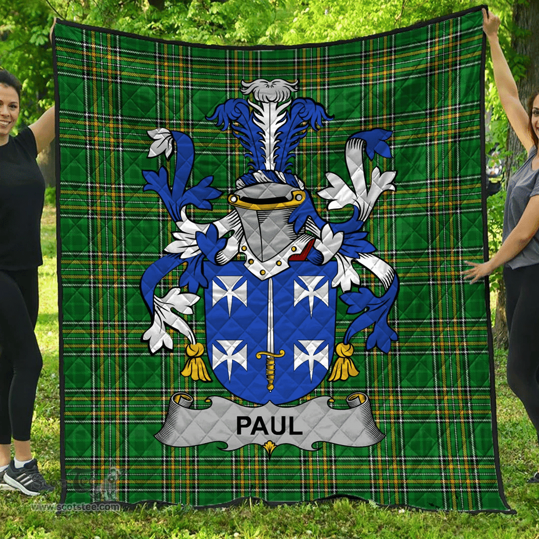 Scottish Paul Irish Coat of Arms Family Crest Quilt Irish National Tartan Irish County Quilts
