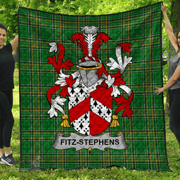 Scottish Fitz-Stephens Irish Coat of Arms Family Crest Quilt Irish National Tartan Irish County Quilts