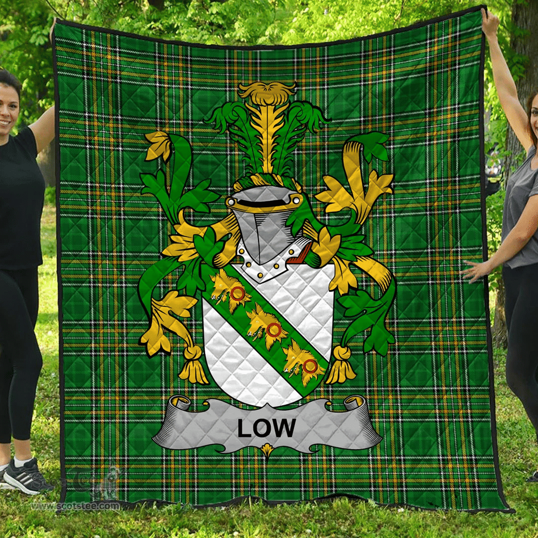 Scottish Low Irish Coat of Arms Family Crest Quilt Irish National Tartan Irish County Quilts