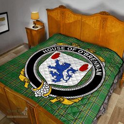 Scottish House Of O'Brennan (Connacht) Irish Coat of Arms Family Crest Quilt Irish National Tartan Irish County Quilts