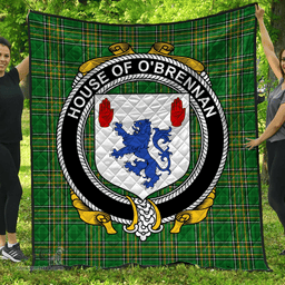 Scottish House Of O'Brennan (Connacht) Irish Coat of Arms Family Crest Quilt Irish National Tartan Irish County Quilts