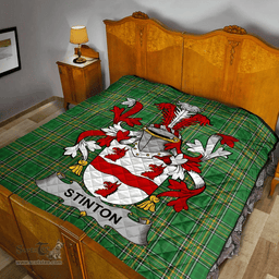 Scottish Stinton Irish Coat of Arms Family Crest Quilt Irish National Tartan Irish County Quilts