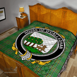 Scottish House Of O'Callaghan Irish Coat of Arms Family Crest Quilt Irish National Tartan Irish County Quilts