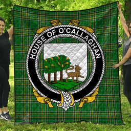 Scottish House Of O'Callaghan Irish Coat of Arms Family Crest Quilt Irish National Tartan Irish County Quilts